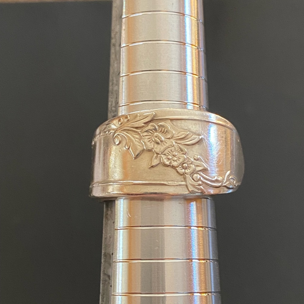 Silver antique spoon ring, size 7